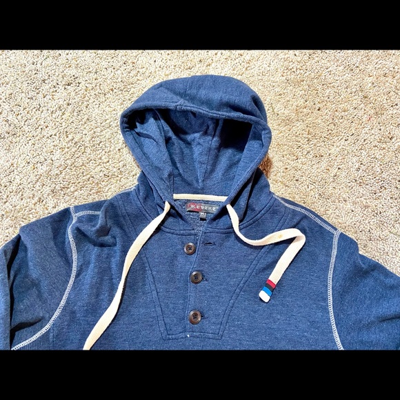 NAVY HOODIE WARM QUARTER ZIP NEW MEN’S MEDIUM - Picture 2 of 4